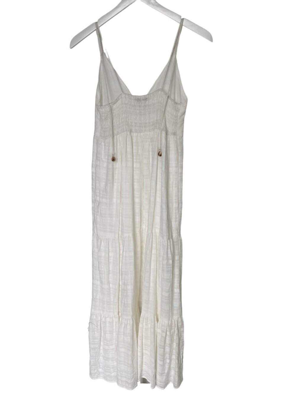Zara White V-Neck Maxi Dress With Shell Strap Details - Picture 9 of 9